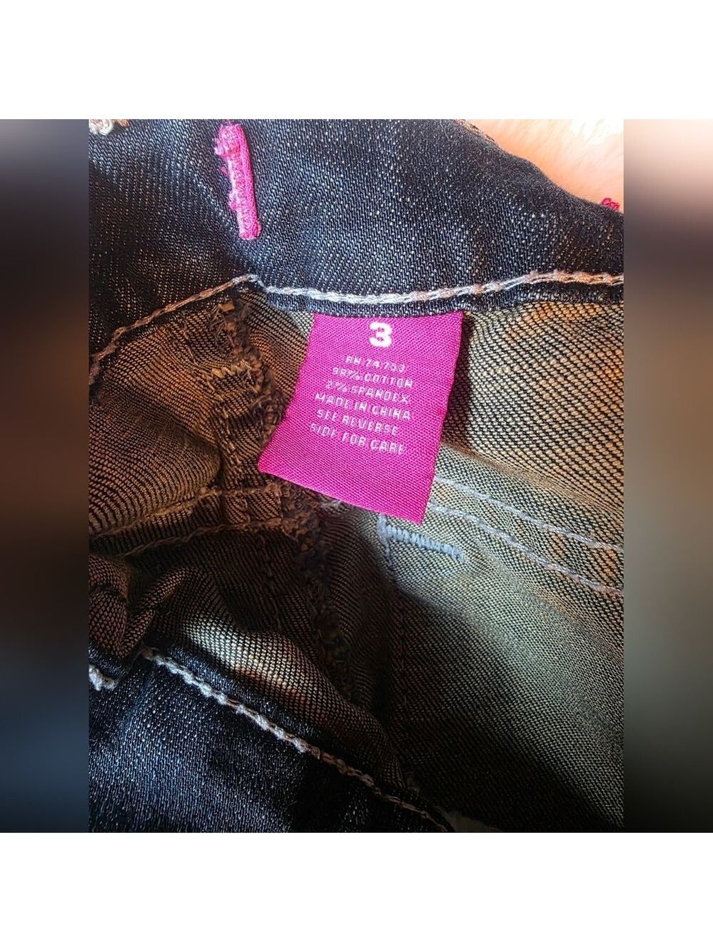Vintage Zana Di Distressed Dark Wash 3 Long Skinny Jeans - Picture 4 of 6